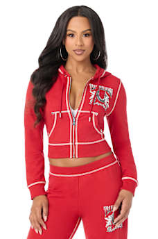 CHROME SHRUNKEN ZIP-UP HOODIE