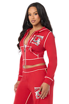 CHROME SHRUNKEN ZIP-UP HOODIE