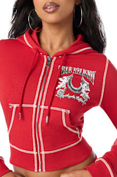 CHROME SHRUNKEN ZIP-UP HOODIE