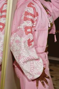 ALLOVER PRINT CRYSTAL BIG T GIRLFRIEND ZIP-UP HOODIE