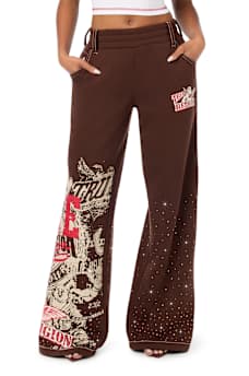 ALLOVER PRINT CRYSTAL BIG T BAGGY SWEATPANT