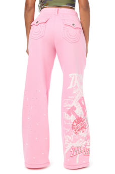 ALLOVER PRINT CRYSTAL BIG T BAGGY SWEATPANT