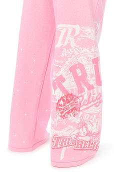 ALLOVER PRINT CRYSTAL BIG T BAGGY SWEATPANT