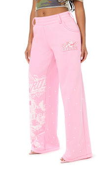 ALLOVER PRINT CRYSTAL BIG T BAGGY SWEATPANT