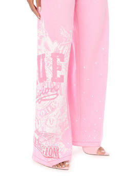 ALLOVER PRINT CRYSTAL BIG T BAGGY SWEATPANT