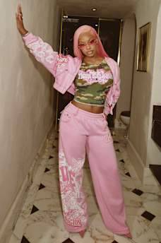 ALLOVER PRINT CRYSTAL BIG T BAGGY SWEATPANT