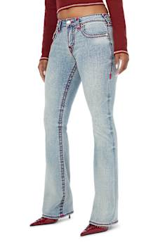 BECCA MID RISE SUPER T FLAP BOOTCUT JEAN