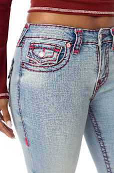 BECCA MID RISE SUPER T FLAP BOOTCUT JEAN
