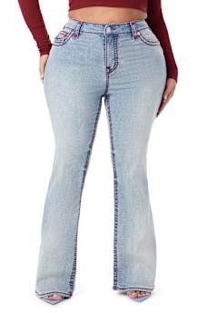 PLUS BECCA MID RISE SUPER T FLAP BOOTCUT JEAN