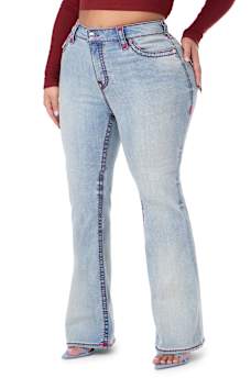 PLUS BECCA MID RISE SUPER T FLAP BOOTCUT JEAN