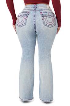 PLUS BECCA MID RISE SUPER T FLAP BOOTCUT JEAN