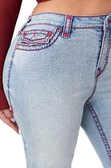 PLUS BECCA MID RISE SUPER T FLAP BOOTCUT JEAN