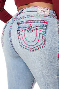 PLUS BECCA MID RISE SUPER T FLAP BOOTCUT JEAN
