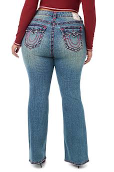 PLUS BECCA MID RISE SUPER T FLAP BOOTCUT JEAN