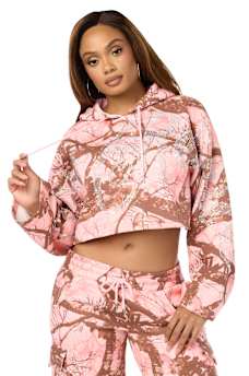 BEDAZZLED CAMO RELAXED HOODIE