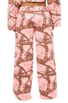 BEDAZZLED CAMO CARGO WIDE LEG BAGGY SWEATPANT