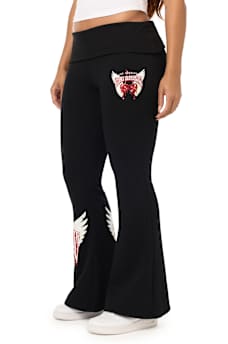 CRYSTAL CHERRY FOLDOVER WAISTBAND FLARE SWEATPANT