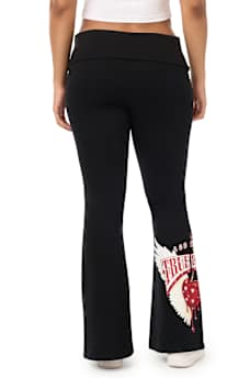 CRYSTAL CHERRY FOLDOVER WAISTBAND FLARE SWEATPANT
