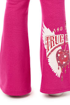CRYSTAL CHERRY FOLDOVER WAISTBAND FLARE SWEATPANT