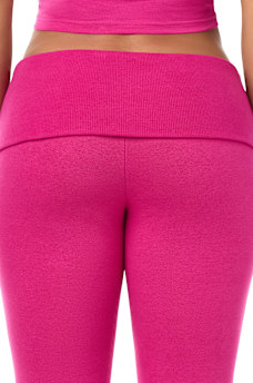 CRYSTAL CHERRY FOLDOVER WAISTBAND FLARE SWEATPANT