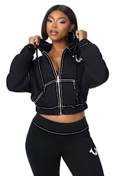 BIG T CRYSTAL GIRLFRIEND ZIP HOODIE