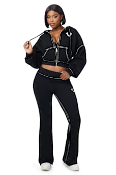 BIG T CRYSTAL GIRLFRIEND ZIP HOODIE