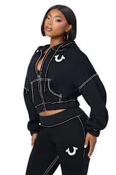 BIG T CRYSTAL GIRLFRIEND ZIP HOODIE