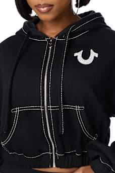 BIG T CRYSTAL GIRLFRIEND ZIP HOODIE
