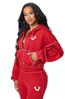BIG T CRYSTAL GIRLFRIEND ZIP HOODIE