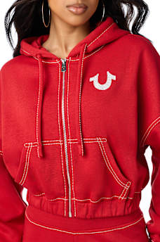 BIG T CRYSTAL GIRLFRIEND ZIP HOODIE