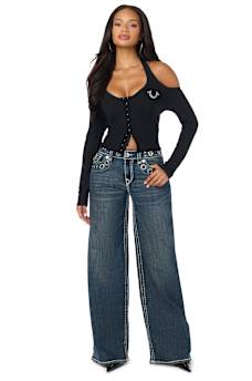 MADDIE GROMMET SUPER T FLAP SUPER BAGGY JEAN