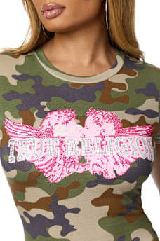 CRYSTAL CAMO BABY TEE