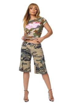 CRYSTAL CAMO BABY TEE