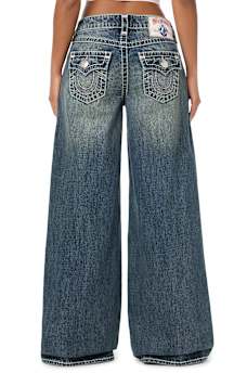 TRUE RELIGION X BABY PHAT MADDIE LOW RISE SUPER T FLAP BAGGY JEAN