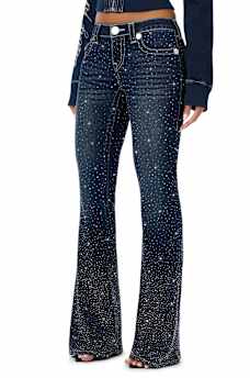 TRUE RELIGION X BABY PHAT JOEY ULTRA LOW RISE FLARE JEAN