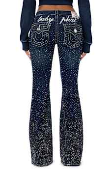 TRUE RELIGION X BABY PHAT JOEY ULTRA LOW RISE FLARE JEAN