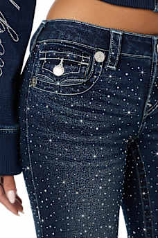 TRUE RELIGION X BABY PHAT JOEY ULTRA LOW RISE FLARE JEAN