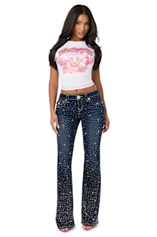 TRUE RELIGION X BABY PHAT CRYSTAL AIRBRUSH CAP SLEEVE BABY TEE