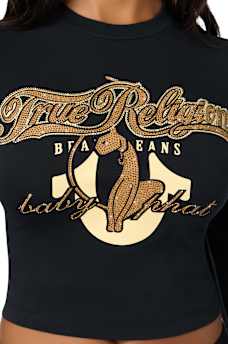 TRUE RELIGION X BABY PHAT CRYSTAL LONG SLEEVE BABY TEE
