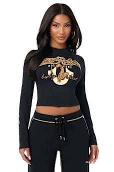 TRUE RELIGION X BABY PHAT CRYSTAL LONG SLEEVE BABY TEE