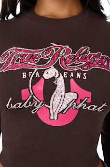 TRUE RELIGION X BABY PHAT CRYSTAL LONG SLEEVE BABY TEE