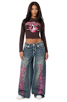 TRUE RELIGION X BABY PHAT CRYSTAL LONG SLEEVE BABY TEE