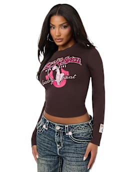 TRUE RELIGION X BABY PHAT CRYSTAL LONG SLEEVE BABY TEE