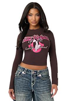 TRUE RELIGION X BABY PHAT CRYSTAL LONG SLEEVE BABY TEE