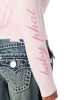 TRUE RELIGION X BABY PHAT CRYSTAL LONG SLEEVE BABY TEE