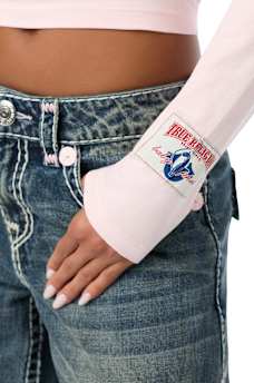 TRUE RELIGION X BABY PHAT CRYSTAL LONG SLEEVE BABY TEE