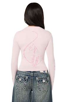 TRUE RELIGION X BABY PHAT CRYSTAL LONG SLEEVE BABY TEE