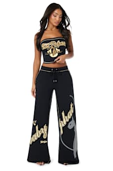 TRUE RELIGION X BABY PHAT CRYSTAL CAT TUBE TOP