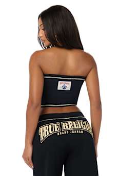 TRUE RELIGION X BABY PHAT CRYSTAL CAT TUBE TOP