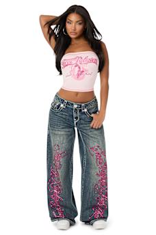 TRUE RELIGION X BABY PHAT CRYSTAL CAT TUBE TOP